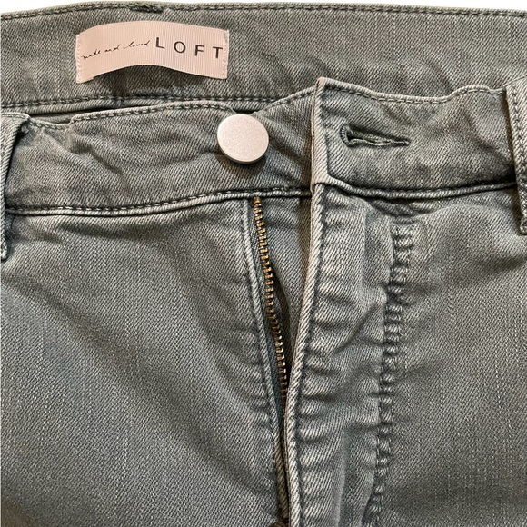 Loft Skinny Crop women’s olive green jeans size 12 - Picture 7 of 11